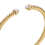 David Yurman Cablespira® Flex Bracelet In 18ct Yellow Gold With Pavé Diamond Domes, 4mm - Size Large