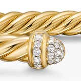 David Yurman Cablespira® Flex Bracelet In 18ct Yellow Gold With Pavé Diamond Domes, 4mm - Size Large
