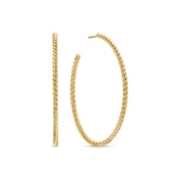 37900896 - Cablespira® Hoop Earrings In 18ct Yellow Gold, 42.3mm