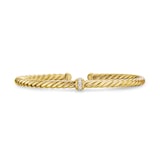David Yurman Cablespira® Flex Centre Station Bracelet In 18ct Yellow Gold With Diamonds, 4mm - Size Medium