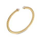 David Yurman Cablespira® Flex Bracelet In 18ct Yellow Gold With Pavé Diamond Domes, 4mm - Size Medium