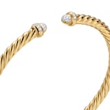 David Yurman Cablespira® Flex Bracelet In 18ct Yellow Gold With Pavé Diamond Domes, 4mm - Size Medium