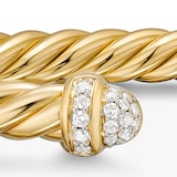 David Yurman Cablespira® Flex Bracelet In 18ct Yellow Gold With Pavé Diamond Domes, 4mm - Size Medium