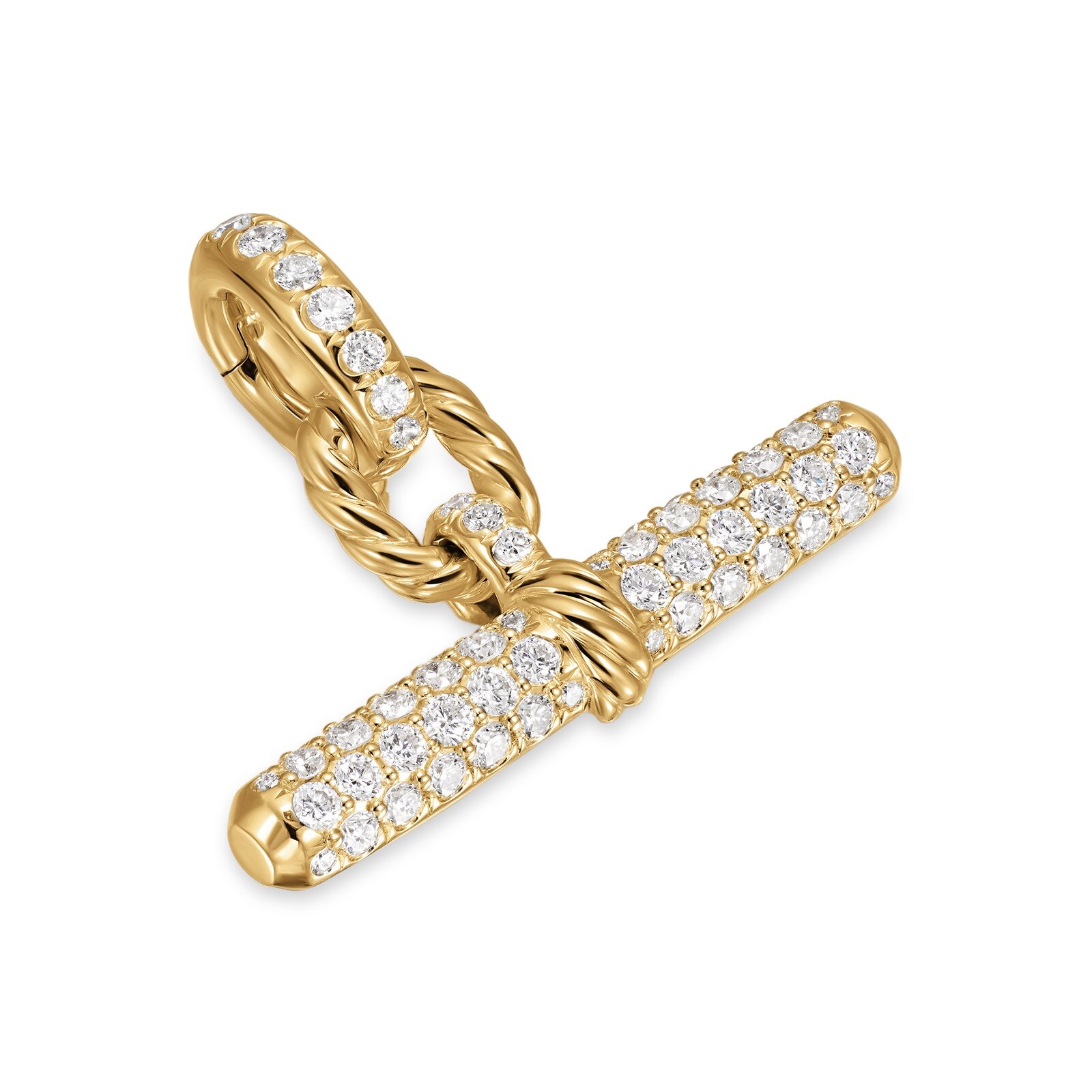 David Yurman DY Madison® Toggle Enhancer In 18ct Yellow Gold With Diamonds, 20.2mm