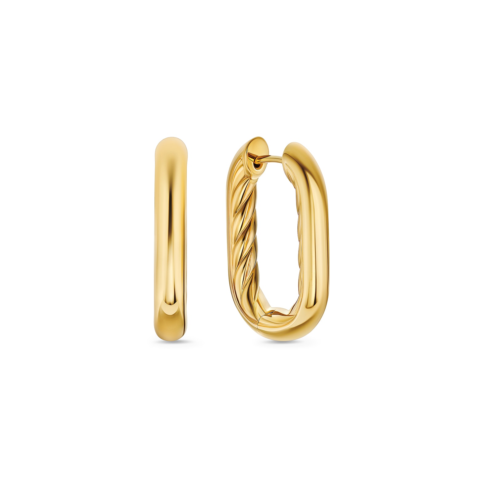 DY Madison® Smooth Hoop Earrings In 18ct Yellow Gold, 24.3mm