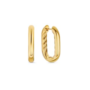 David Yurman DY Madison® Smooth Hoop Earrings In 18ct Yellow Gold, 24.3mm