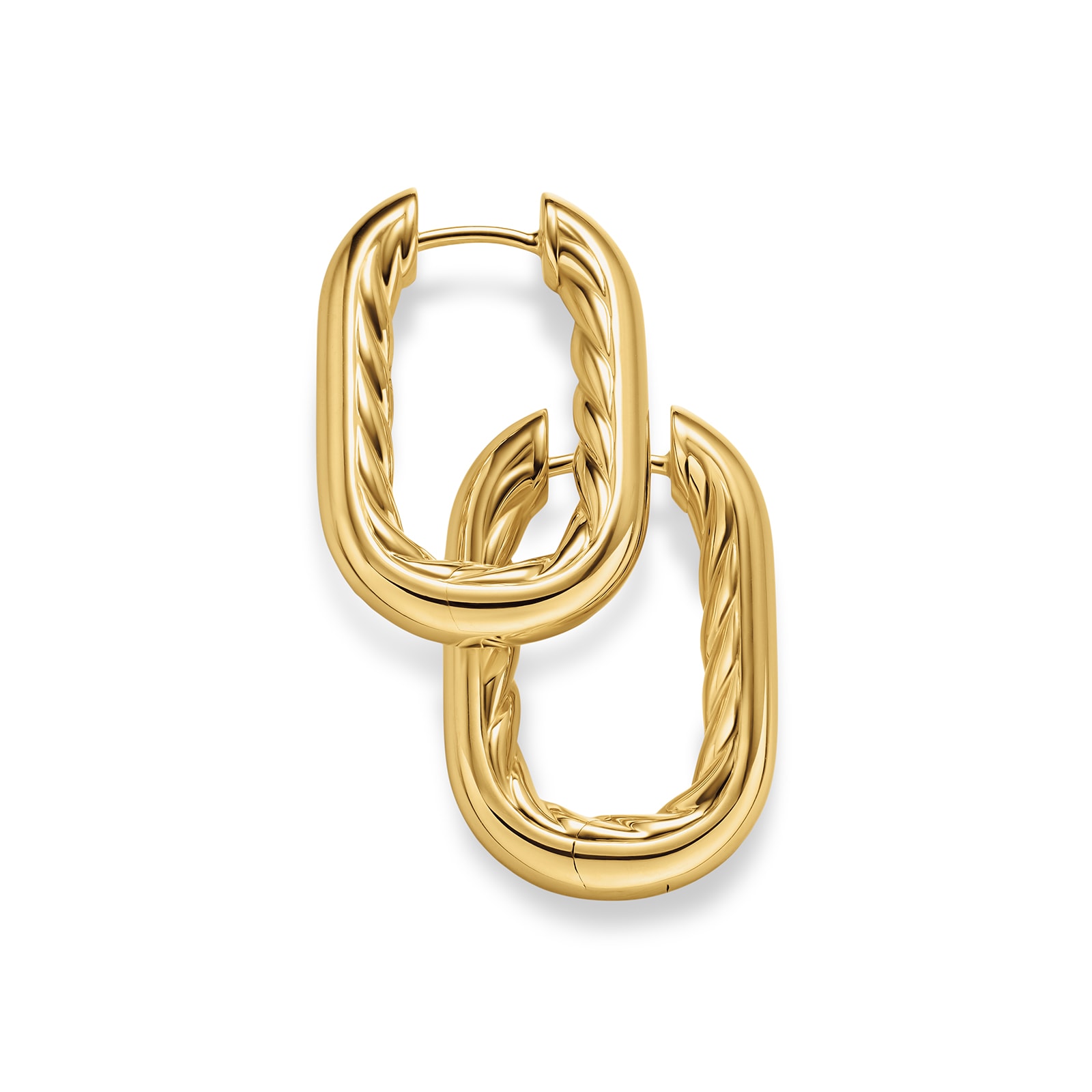 David Yurman DY Madison® Smooth Hoop Earrings In 18ct Yellow Gold, 24.3mm
