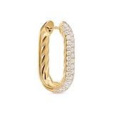 David Yurman DY Madison® Smooth Hoop Earrings In 18ct Yellow Gold With Diamonds, 24.3mm