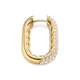 David Yurman DY Madison® Smooth Hoop Earrings In 18ct Yellow Gold With Diamonds, 24.3mm