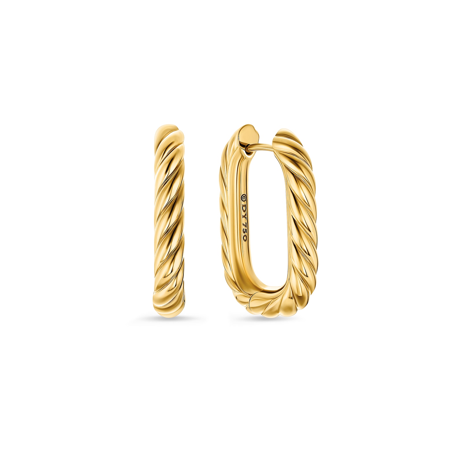 David Yurman DY Madison® Cable Hoop Earrings In 18ct Yellow Gold, 24.3mm