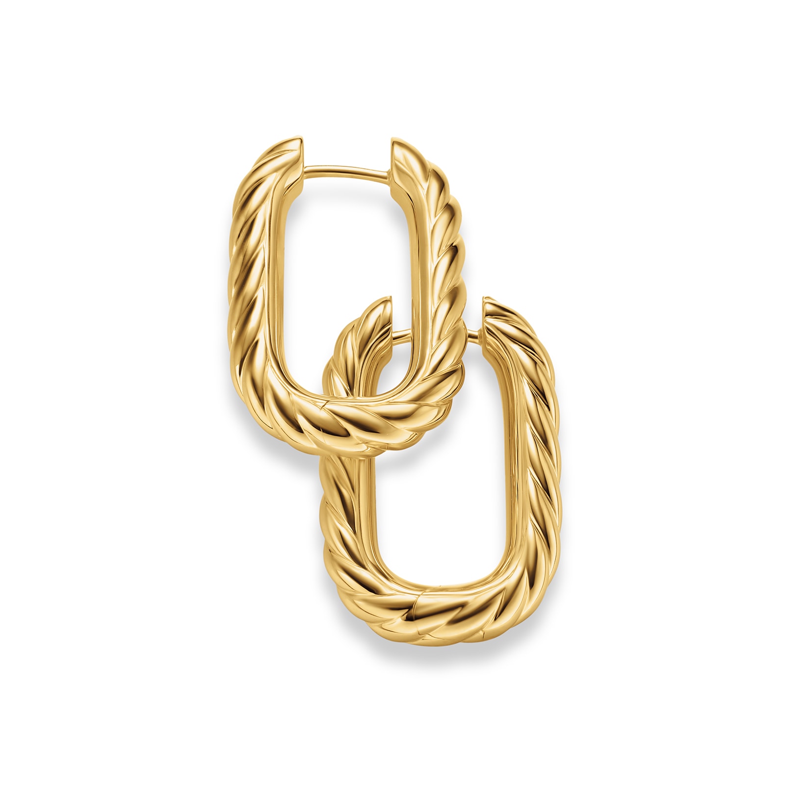 David Yurman DY Madison® Cable Hoop Earrings In 18ct Yellow Gold, 24.3mm