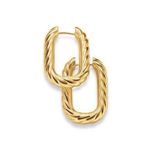 David Yurman DY Madison® Cable Hoop Earrings In 18ct Yellow Gold, 24.3mm