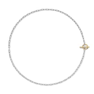 David Yurman DY Madison® Toggle Chain Necklace in Sterling Silver with 18ct Yellow Gold, 3mm