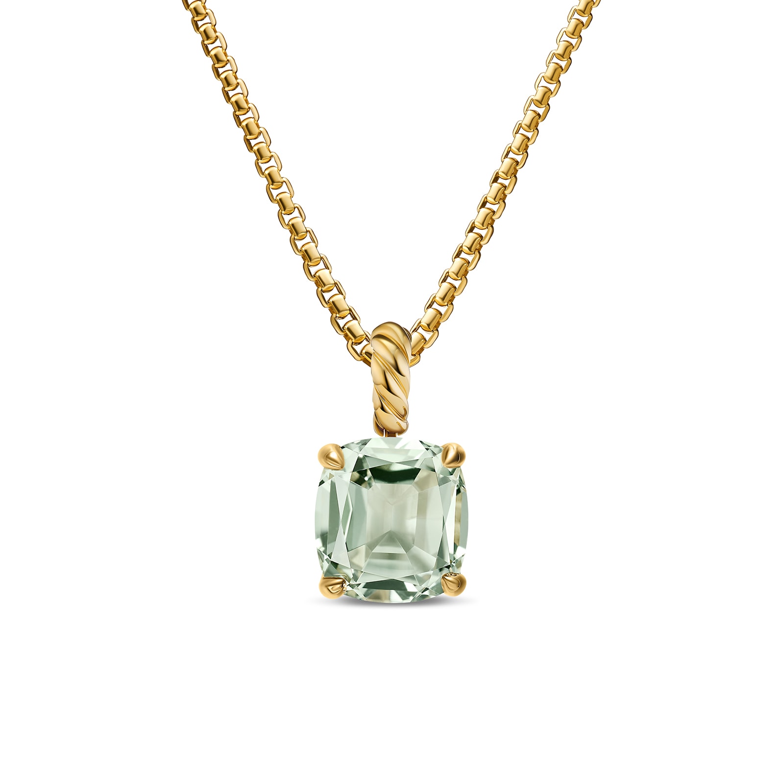 David Yurman Marbella Pendant in 18ct Yellow Gold with Prasiolite, 12mm