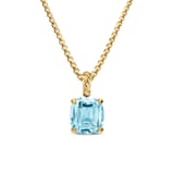 David Yurman Marbella Pendant in 18ct Yellow Gold with Sky Blue Topaz, 12mm