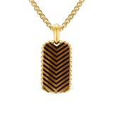 David Yurman Chevron Tag in 18ct Yellow Gold with Tiger's Eye, 27mm