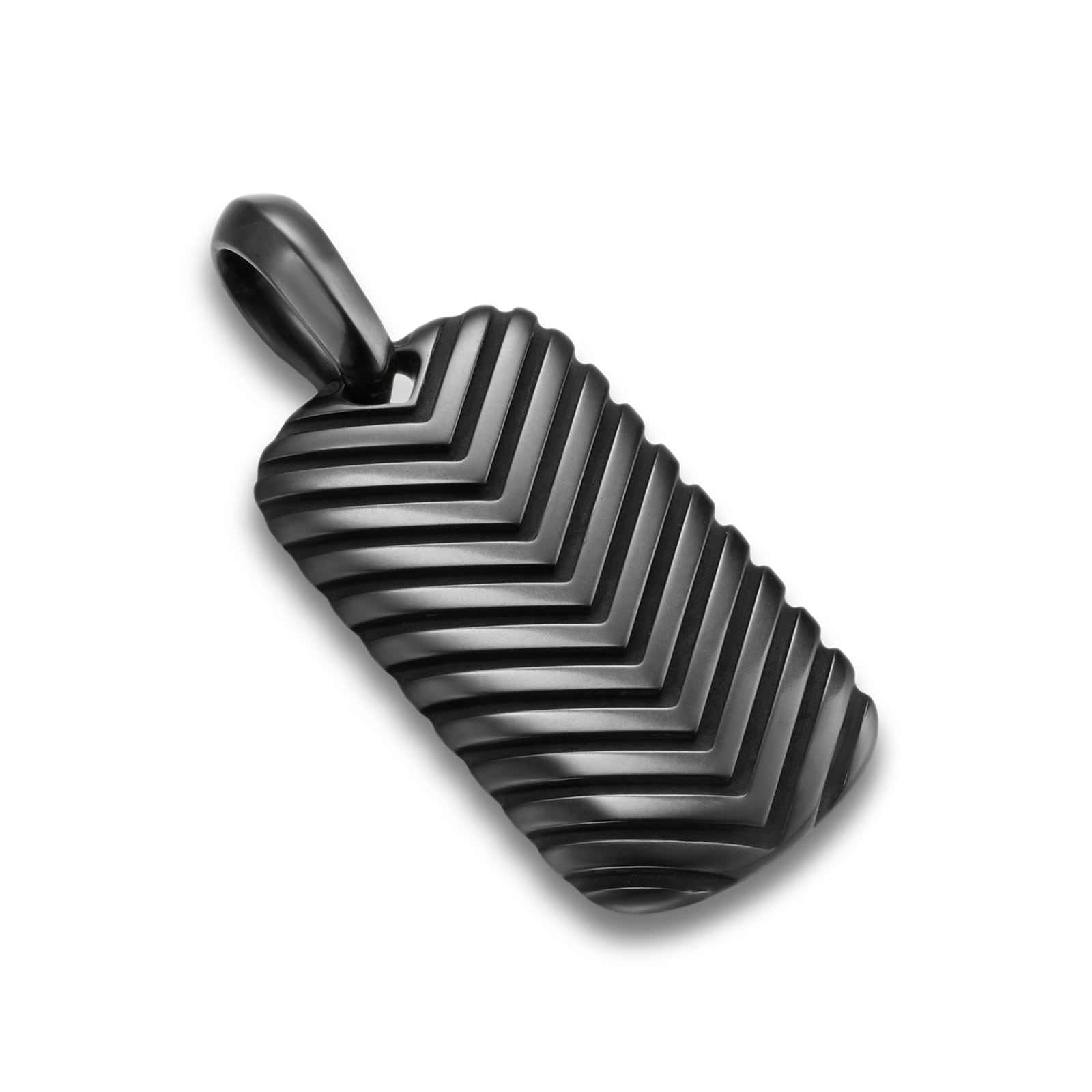 David Yurman Chevron Tag in Black Titanium, 27mm
