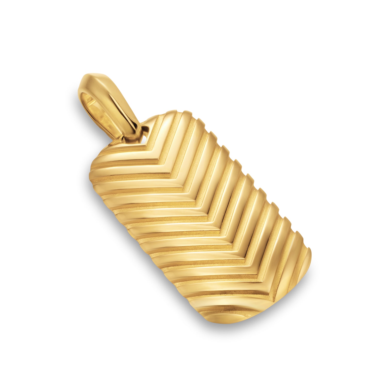 Chevron Tag in 18ct Yellow Gold, 27mm