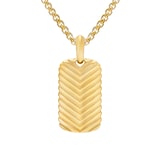 David Yurman Chevron Tag in 18ct Yellow Gold, 27mm