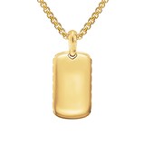 David Yurman Chevron Tag in 18ct Yellow Gold with Black Onyx, 27mm