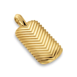 David Yurman Chevron Tag in 18ct Yellow Gold, 34mm