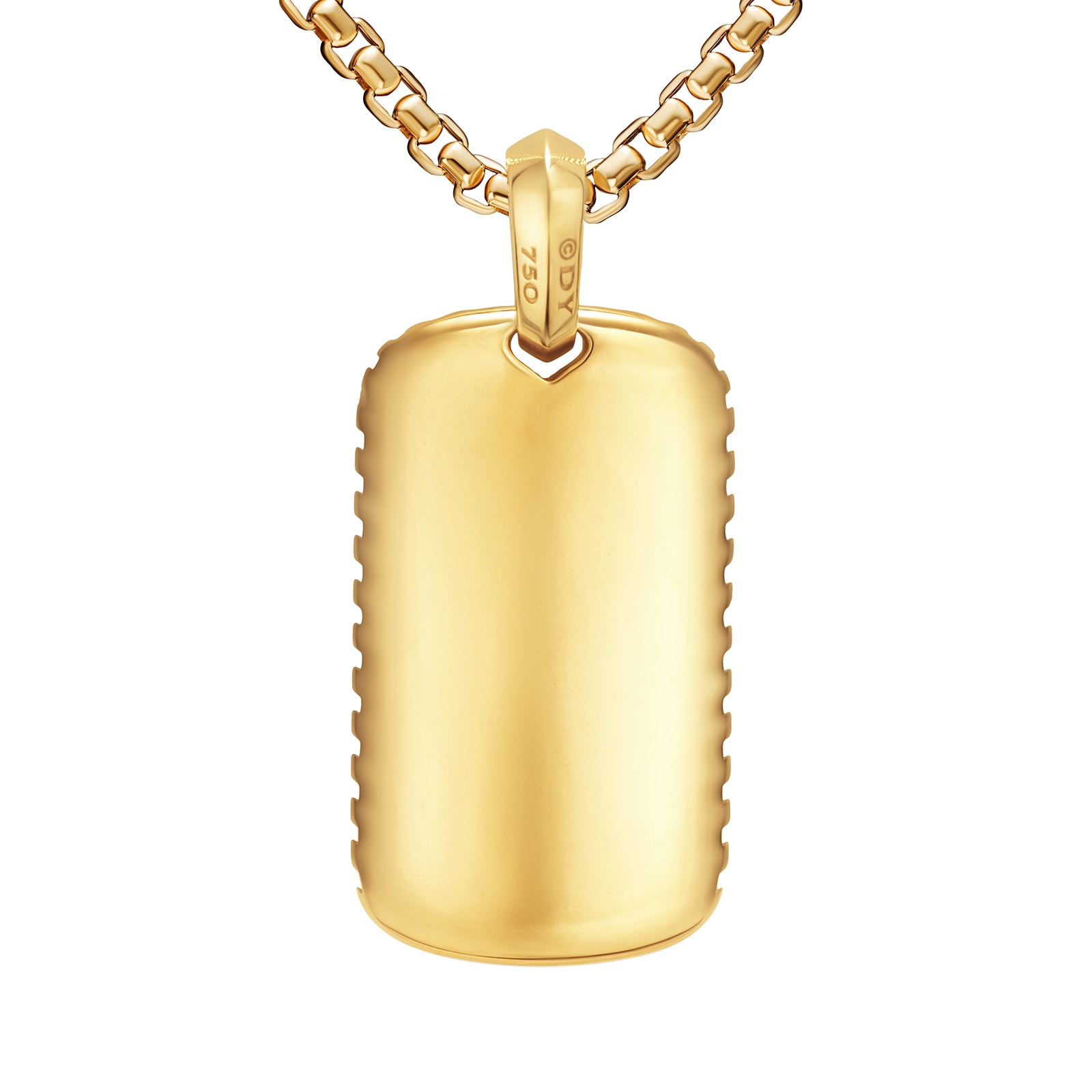 David Yurman Chevron Tag in 18ct Yellow Gold, 34mm