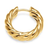 David Yurman Sculpted Cable Hoop Earrings In 18ct Yellow Gold, 18.6mm
