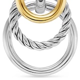 David Yurman DY Mercer® Triple Ring Drop Earrings in Sterling Silver with 18ct Yellow Gold, 35.6mm