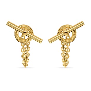 David Yurman DY Mercer® Bold Toggle Chain Stud Earrings in 18ct Yellow Gold, 50.4mm
