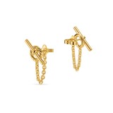 David Yurman DY Mercer® Bold Toggle Chain Stud Earrings in 18ct Yellow Gold, 50.4mm
