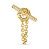 David Yurman DY Mercer® Petite Toggle Chain Stud Earrings in 18ct Yellow Gold with Diamonds, 38.2mm