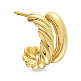 David Yurman DY Mercer® Double Hoop Huggie Earrings in 18ct Yellow Gold, 13.5mm
