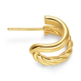 David Yurman DY Mercer® Double Hoop Huggie Earrings in 18ct Yellow Gold, 13.5mm