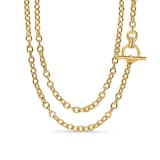 David Yurman DY Mercer® Double Row Toggle Chain Necklace in 18ct Yellow Gold with Diamonds, 8mm