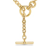 David Yurman DY Mercer® Double Row Toggle Chain Necklace in 18ct Yellow Gold with Diamonds, 8mm
