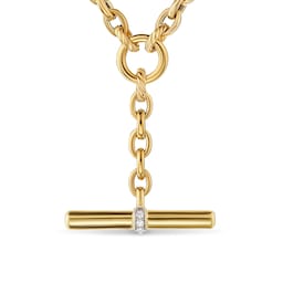 37901056 - DY Mercer® Petite Toggle Chain Necklace in 18ct Yellow Gold with Diamonds, 4.5mm