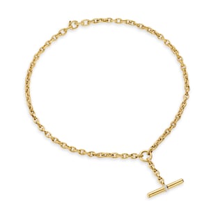 David Yurman DY Mercer® Petite Toggle Chain Necklace in 18ct Yellow Gold with Diamonds, 4.5mm
