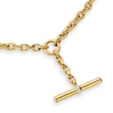 David Yurman DY Mercer® Petite Toggle Chain Necklace in 18ct Yellow Gold with Diamonds, 4.5mm