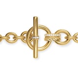 David Yurman DY Mercer® Toggle Chain Necklace in 18ct Yellow Gold with Diamonds, 8mm