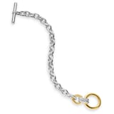 David Yurman DY Mercer® Toggle Chain Bracelet in Sterling Silver with 18ct Yellow Gold and Diamonds, 12.7mm