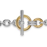 David Yurman DY Mercer® Toggle Chain Bracelet in Sterling Silver with 18ct Yellow Gold and Diamonds, 12.7mm