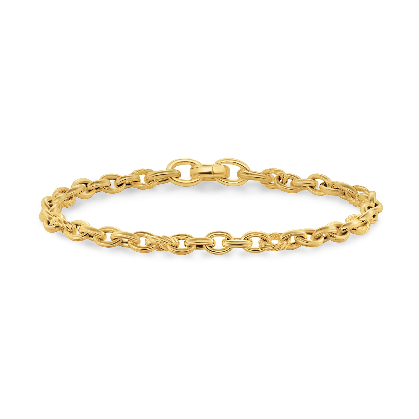 David Yurman DY Mercer® Petite Chain Bracelet in 18ct Yellow Gold, 4.5mm