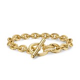David Yurman DY Mercer® Toggle Chain Bracelet in 18ct Yellow Gold with Diamonds, 8mm - Size Large