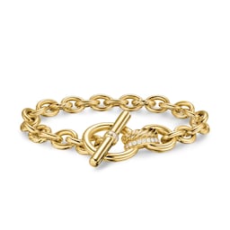 37901063 - DY Mercer® Toggle Chain Bracelet in 18ct Yellow Gold with Diamonds, 8mm