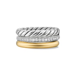 37901069 - DY Mercer® Four Row Ring in Sterling Silver with Diamonds, 13.8mm