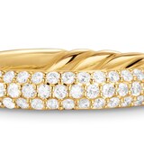 David Yurman DY Mercer® Pavé Band Ring in 18ct Yellow Gold with Diamonds, 3.7mm