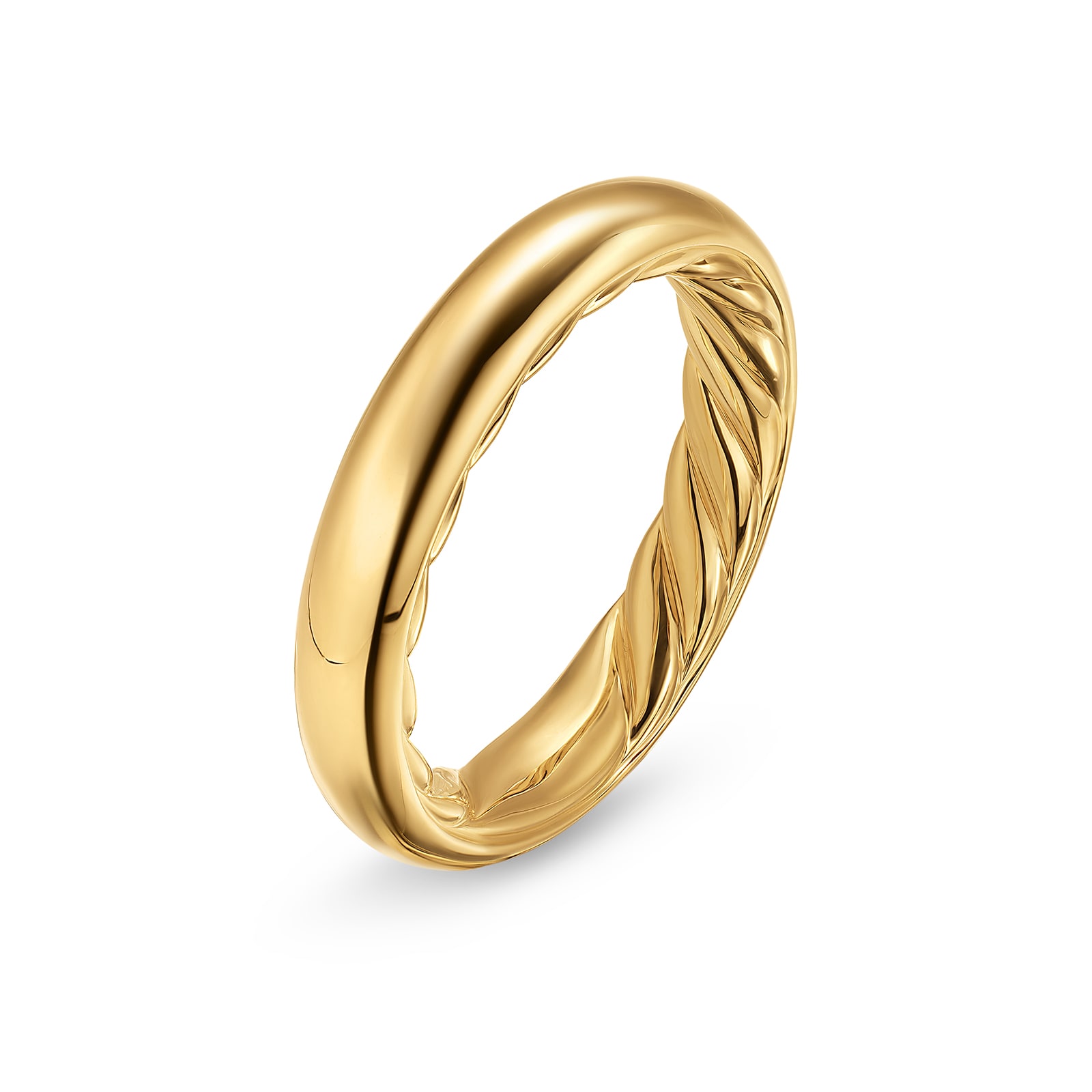 David Yurman DY Mercer® Band Ring in 18ct Yellow Gold, 3.7mm