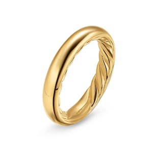 David Yurman DY Mercer® Band Ring in 18ct Yellow Gold, 3.7mm