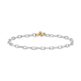 David Yurman DY Madison® Toggle Chain Bracelet in Sterling Silver with 18ct Yellow Gold, 3mm