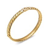 David Yurman Sculpted Cable Buckle Bracelet in 18ct Yellow Gold with Diamonds, 6.2mm